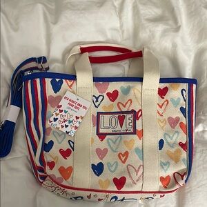 Love Red and Blue Heart Tote Bag